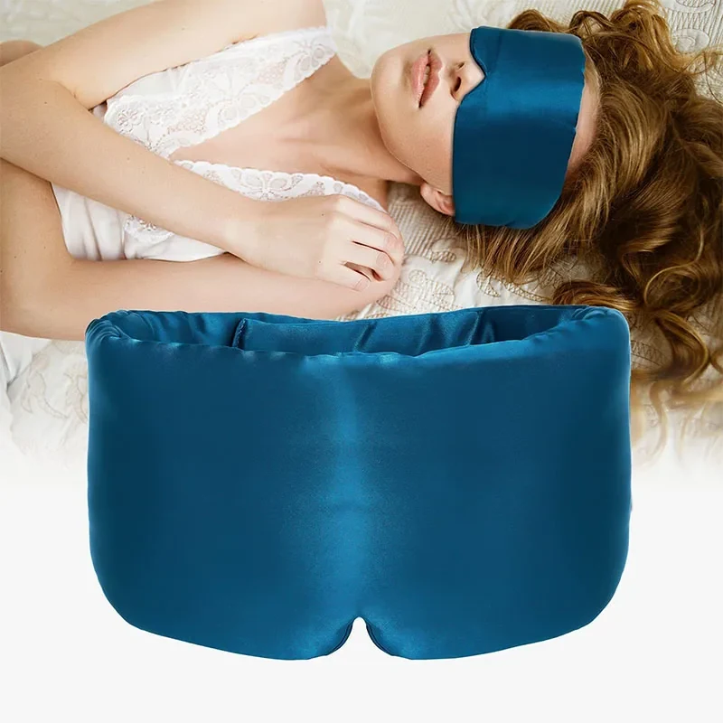 Person resting with a blue mask and a close-up of the wide band