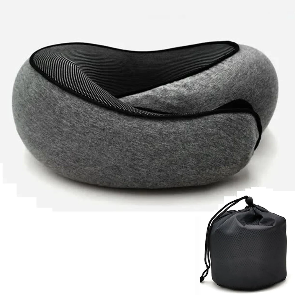 Wraparound Travel Pillow in Dark Black